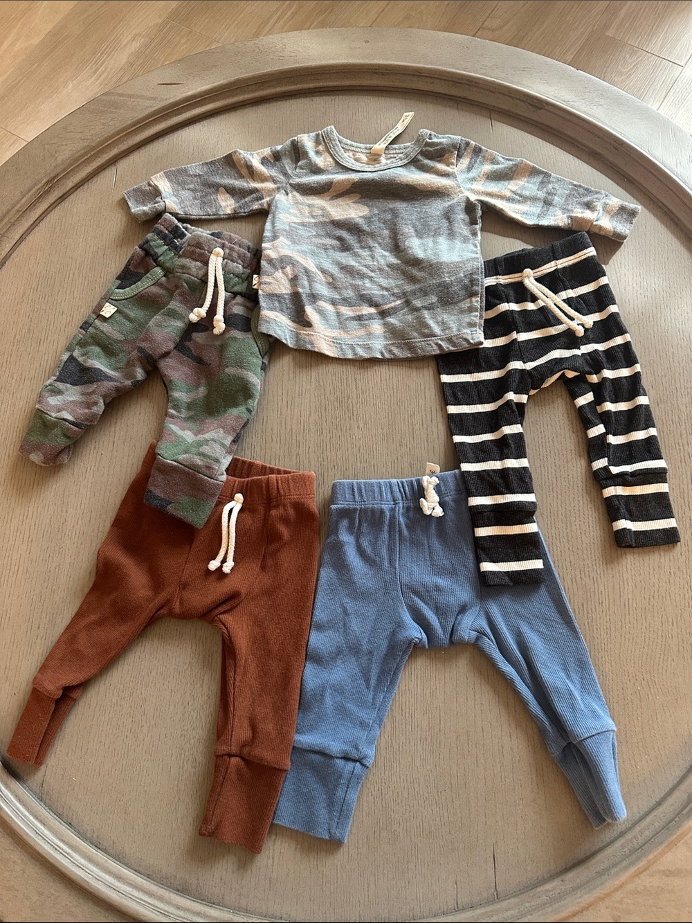 Kids Cotton Joggers Pack - Rust, Denim Blue, Camouflage, Black Stripe